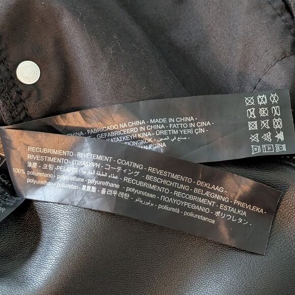 Zara Black Faux Leather Straight Leg High Rise Pants size 8 - Picture 7 of 8